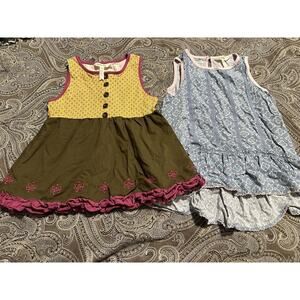 Matilda Jane Enchanted Garden Seabean Print Sleeveless Tank Size 8 Lot Of 2 Tank